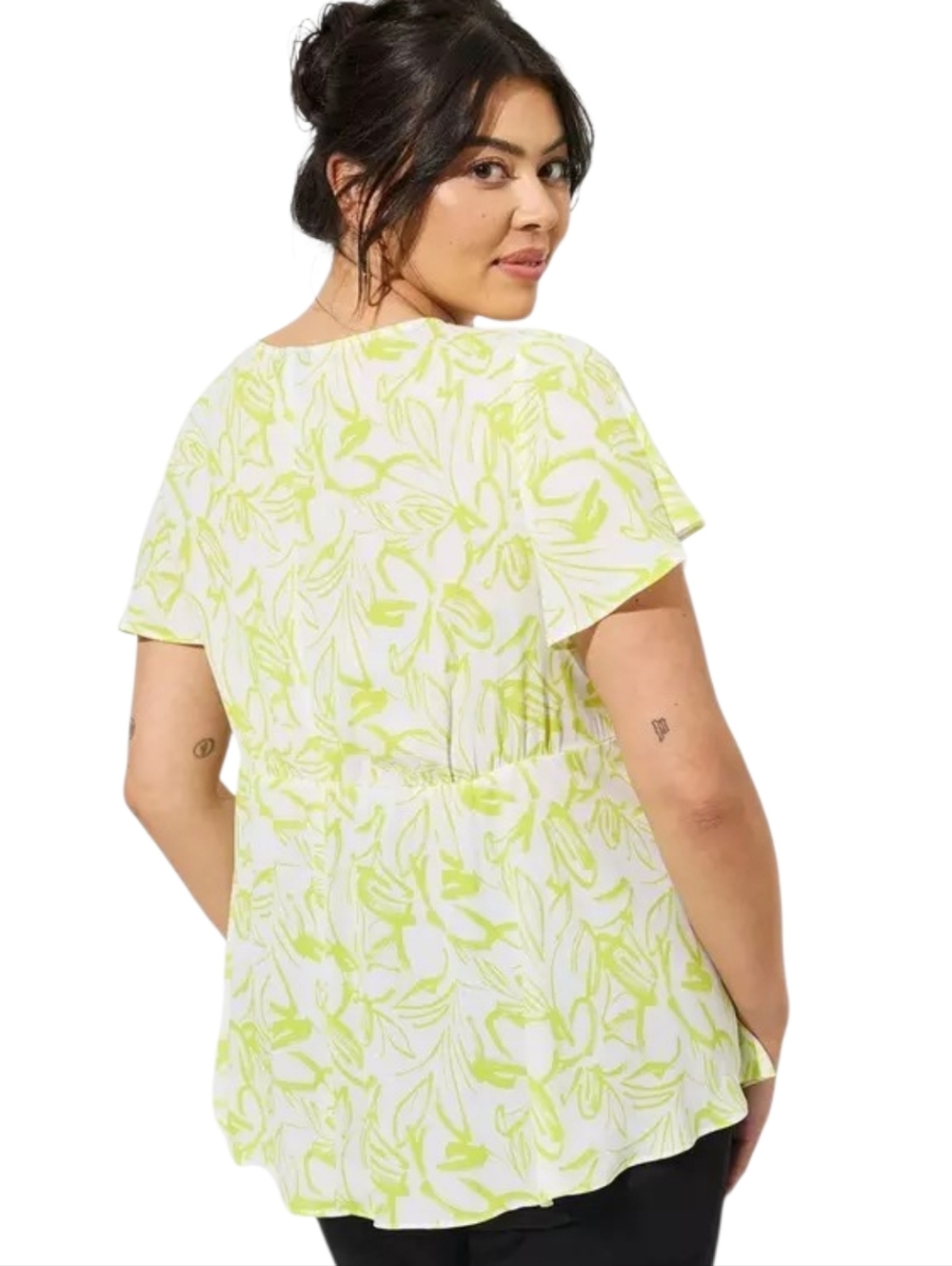 TORRID Georgette Twist Surplice Flutter Sleeve Blouse - Size 2X - Picture 2 of 10